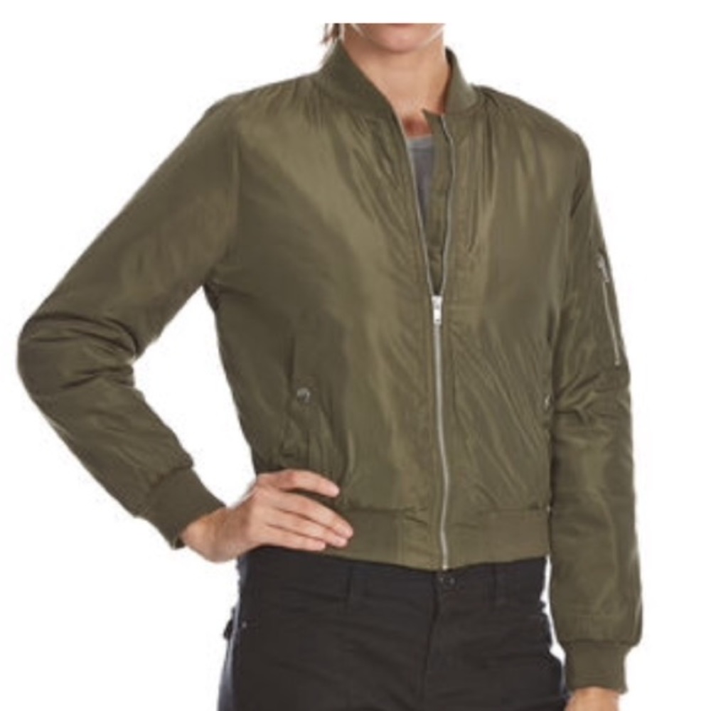 Olive bomber jacket